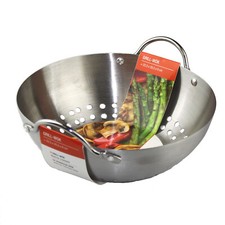 Grill-Wok Gemüseschale Grillkorb Edelstahl Grillwok Grillschale Gemüsewok BBQ