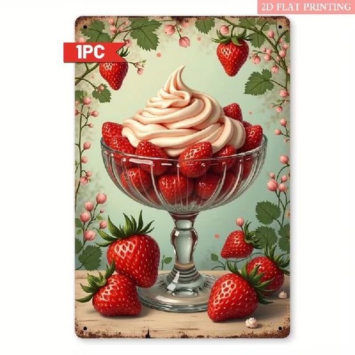 Blechschild eis eisbecher - blechschild,