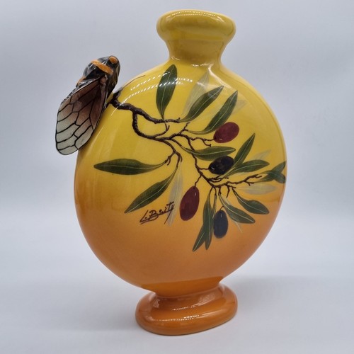Vintage majolika vase zikade - majolika,