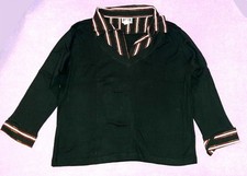 ? chices Damen Shirt, 3/4 Arm, Lagen-Look, Gr. 44/46, Schwarz, Kragen, NEU!!!