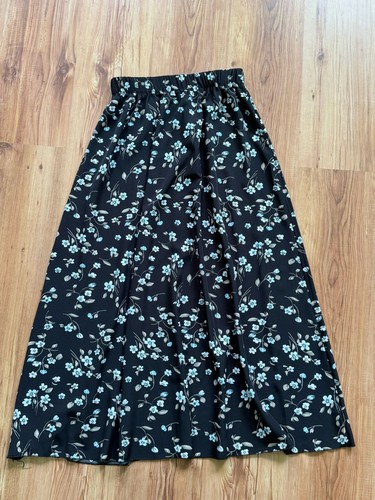 Maxirock schwarz blumen - maxirock,