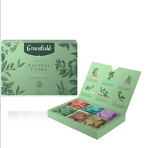 Tee-Set Greenfield NATURAL TISANE mit 6 Sorten Tee in Pyramidenbeuteln 30 Btl