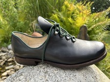 Herren Trachten Schuhe - Gr.41,5 - Haferl Schuhe - Leder - Schwarz - Oktoberfest