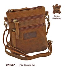 + Herren Damen Tasche Umhängetasche Crossbag Handytasche  ECHTES RINDLEDER!
