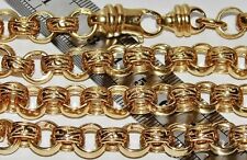 Erbskette Herren 9 kt Gelbgold auf Silber schwer gemustert 30 Zoll