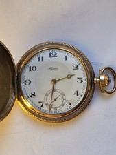 Alpina Taschenuhr Gold,  Handaufzug, voll funktionsfähig, leicht Beschädigt