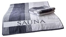 Dyckhoff XL Saunatuch Grau-Weiß 200 x 80 cm