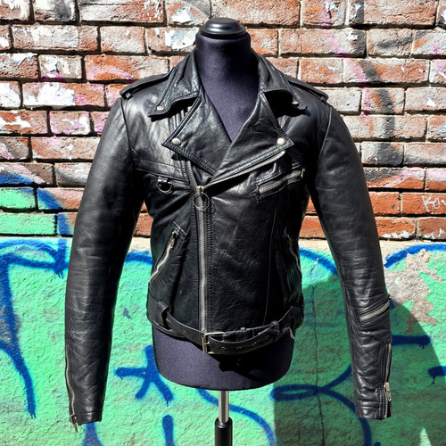 Herren lederjacke biker