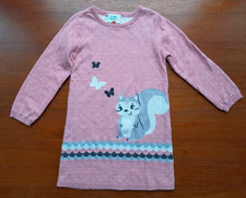 Süßes Strickkleid von Topolino - Gr. 110 - rosa mit Glitzereichhörnchen - Kleid