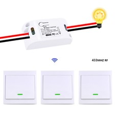 230V DIY Funkschalter Lichtschalter Empfänge Taster Wandschalter Ein/Ausschalter