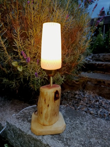 Baumstamm-Nachttischlampe,Holz