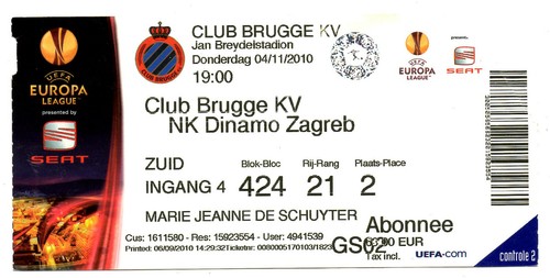 Ticket club brügge - ec,