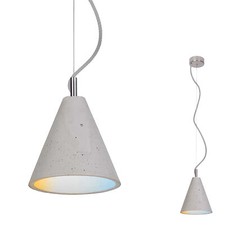 LEA Hängeleuchte Beton Textilkabel grau inkl. Smarthome E27 Filament LED WLAN