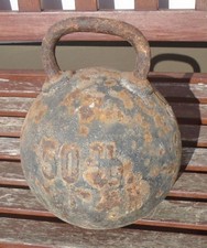 alte Hantel Top Deko Gewicht Kettlebell Kugelhantel Guss Loft chic 50
