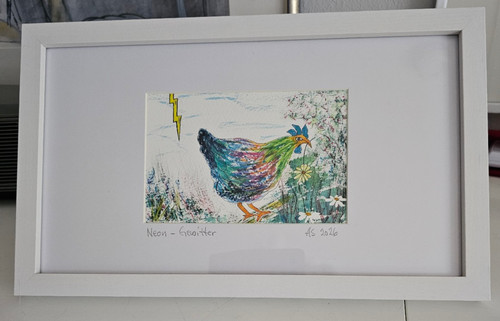 Aquarell bild huhn titel - aquarell-bild,