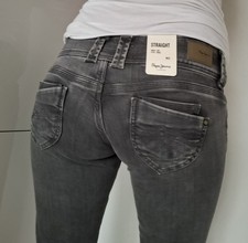 Neu Beliebte Pepe Jeans Venus W28 L30 Dunkel Grau Used Wiser Wash Straight 