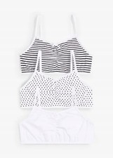 3er Pack Bustier Gr. 176/182 1x Weiß+ Schwarz Weiß Mädchen Bra Unterwasche Neu*