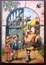 1961 PETER AND SALLY ON THE FARM Vojtech Kubasta  Pop-Up Book POP UP