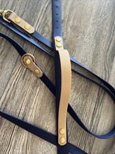 Leine Hund Hundeleine Halsband Mit Griff Biothane HU 40-50 cm Blau Gold