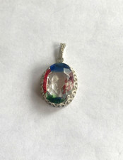 Anhänger antik mit Rheinkiesel 830 Silber  (2881)