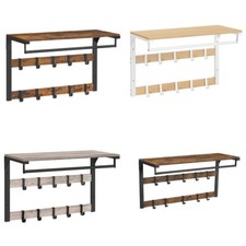 VASAGLE Wandgarderobe Wandregal mit Haken