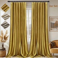 2er Set Samtvorhang mit