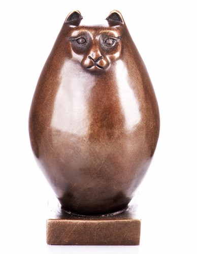 Bronzefigur fette katze - fette,