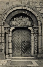 Ak Hildesheim in Niedersachsen, Portal der Godehardikirche - 4354687