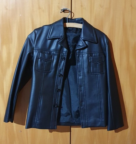 Kunstleder jacke schwarz - kunstleder,