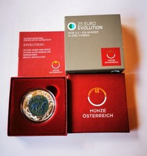 25 Euro Evolution Silber Niob Österreich 2014 handgehoben
