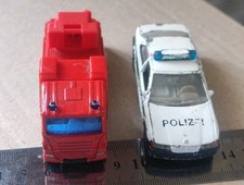 Set 2 Auto Siku BMW 320i Polizeiauto Polizei Feuerwehr Feuerwehr Retro Car