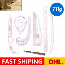 7x Schneiderlineal Bekleidung Kurve Lineal Ärmel Knopf Patchwork Zubehör set