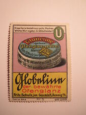 Aussig a. E. - Fritz Schulz jun. - Globeline Ofenglanz / Reklamemarke