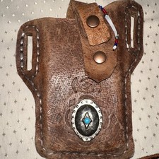 Leder Gürtel Tasche Indianer Style Sammlung Nachlass PRYM Orig. Messer