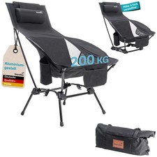 Skandika Campingstuhl Compact Flex bis 200kg belastbar klein faltbar schwarz Neu