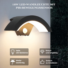 Led Außenleuchte mit Bewegungsmelder Wandleuchte Außenlampe Wandlampe Leuchte