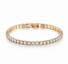 5,75g 750 Gold Armband 4,45ct Zirkon 18 Karat Bracelet 16cm x 4mm Gelbgold PL