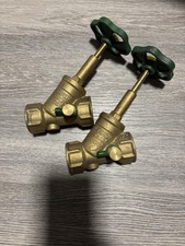 Absperrventil 1" DN25 Messing Schrägsitzventil Freistromventil 2x