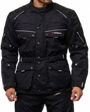 Lange Motorradjacke in Schwarz