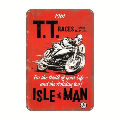Blechschild motorrad rennen - tt,
