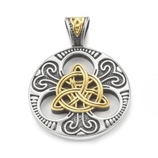 Kettenanhänger keltischer Knoten Triquetra silber Gold Edelstahl Anhänger #SB10