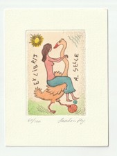 SASCHA VON HAGEMEISTER: Exlibris für A. Selle, Leda-Motiv