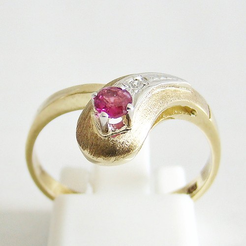 Ring gold 333er rubin diamant - rubin,