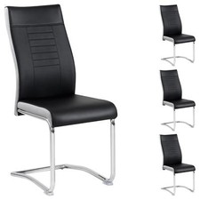 Esszimmerstuhl 4er-Set mit Metallgestell Schwingstuhl aus Kunstleder