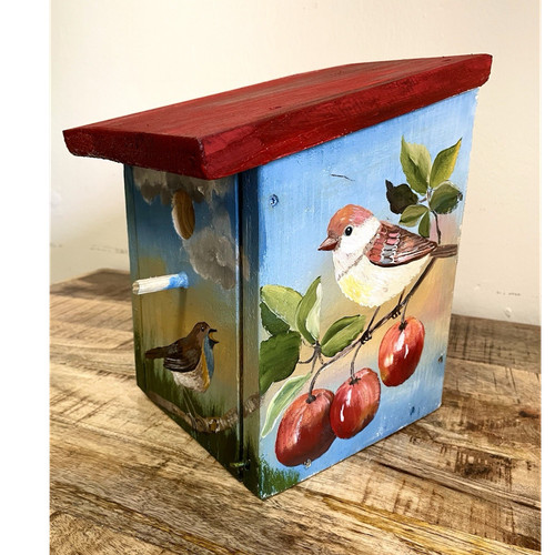 Handbemalter nistkasten aus - nistkasten,