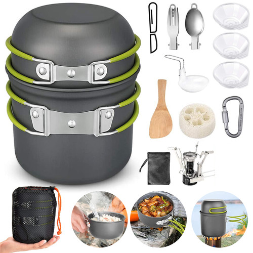 14tlg camping kochgeschirr set - camping,