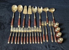 Messing Besteck Konvolut 28 Teile 