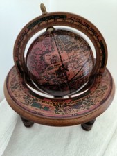 Vintage Globus Holz Weltkugel