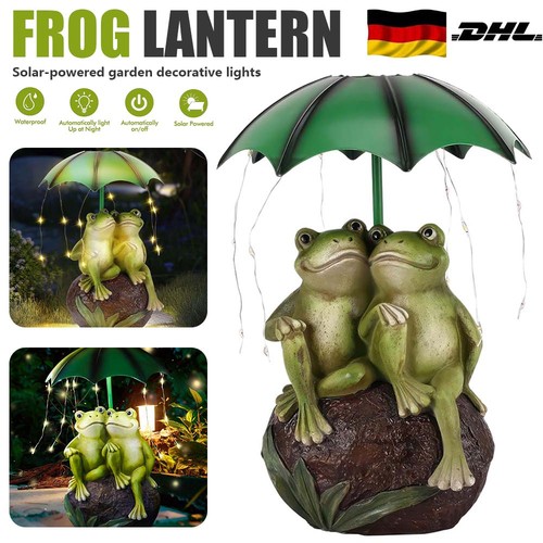Gartendeko solar frosch - frosch, statue