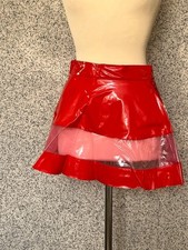 roter Lack PVC Rock , Gr. 3 XL